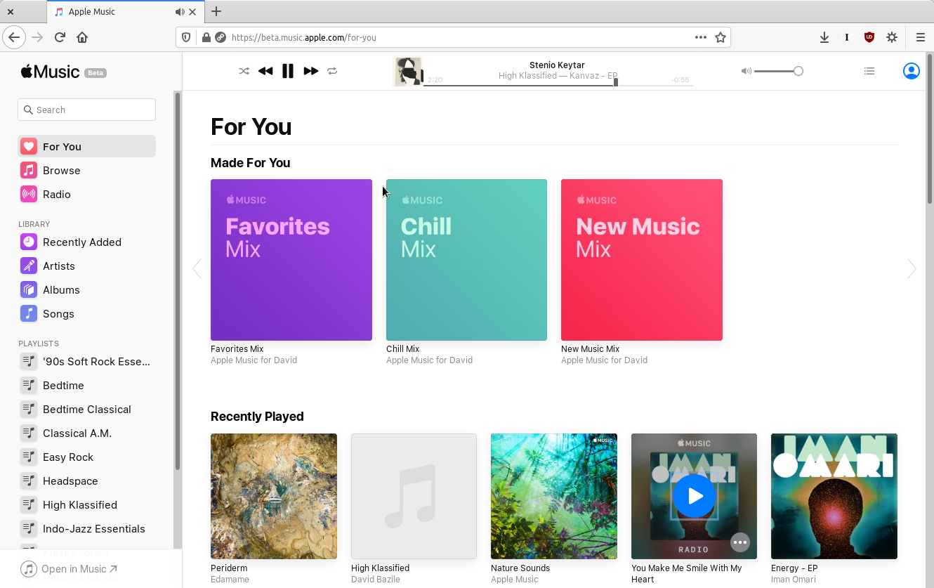 Apple Music on Linux Screenshot